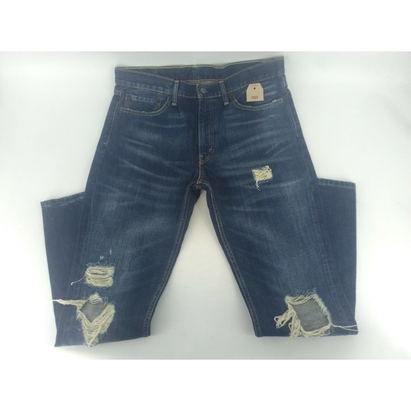 LEVI'S 511 SLIM BLUE DENIM JEANS MENS SIZE 36X32 DESTRUCTION ZIP FLY NEW NWT